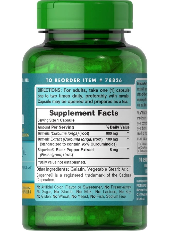 Puritan's Pride Turmeric Curcumin 1000 Mg W/Bioperine Capsules, 60 Count - Image 3